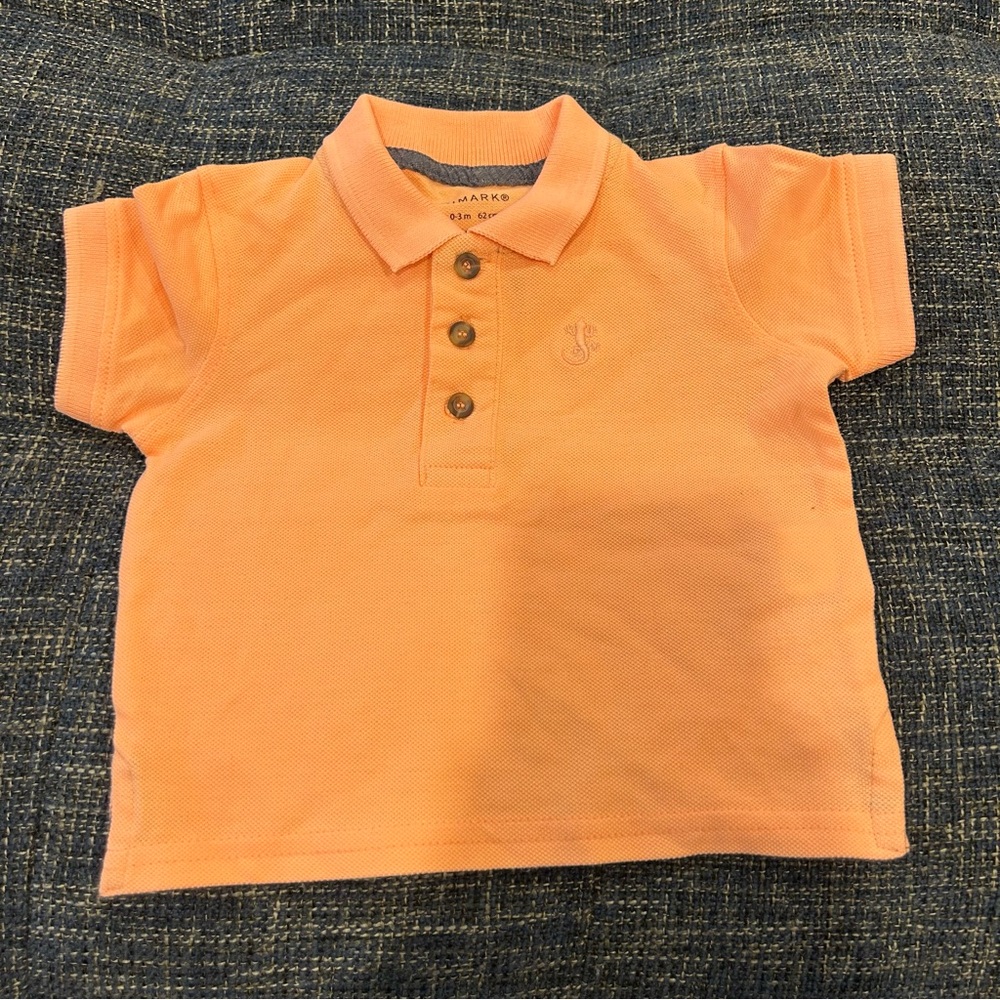 โ๏ธ 3/$15 Primark Baby Short Sleeve Polo Tee Shirt Orange